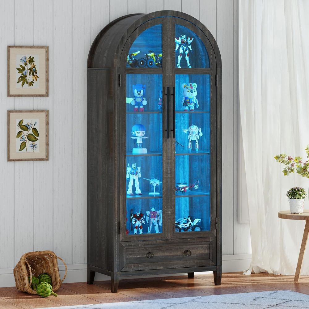 Collectible & Vintage Dolls For Halloween - 73-Zoll Vitrine mit gewölbtem Glas, 4