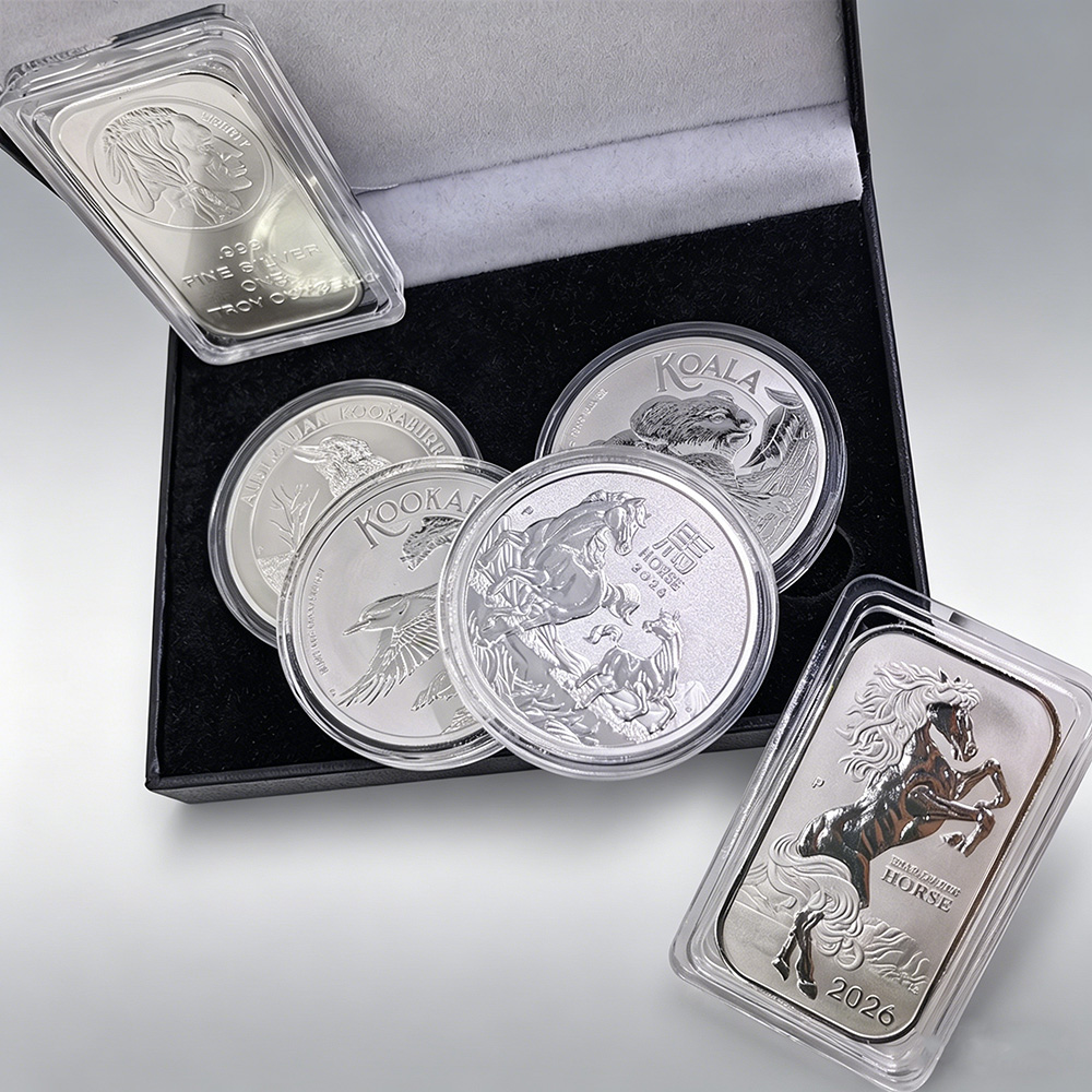Vintage Collectible Coins - 1/5 Stück Vintage Silbermünze mit Tiermotiv