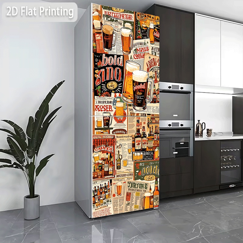 Vintage Collectible Classics - Kühlschrankaufkleber, Kühlschrank- und Spülmaschinenaufkleber, Vintage-Bier-Poster-Kollektion, Themendesign,