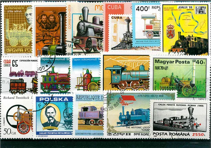 Collectible Vintage Postage Stamps - 50 Teile/los Vintage Alte Zug Briefmarken