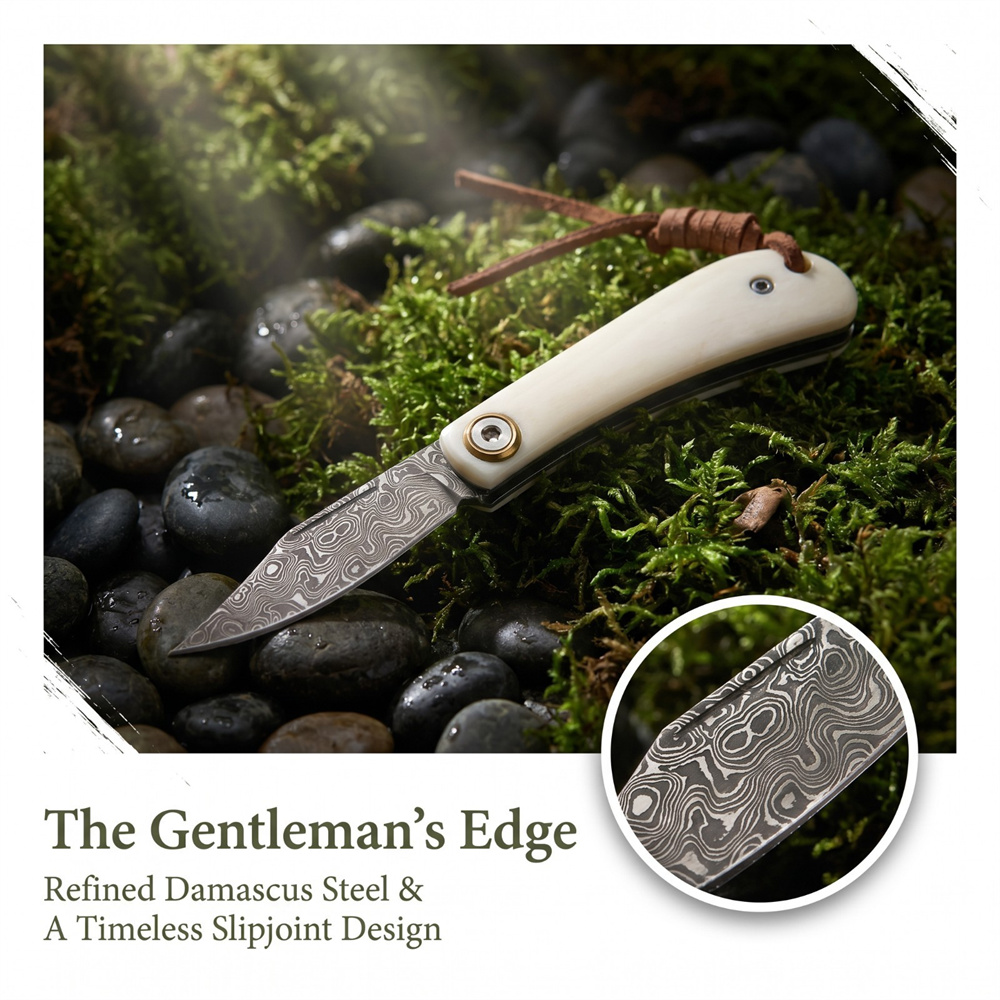Kompaktes Vintage-Damast-Klapp – Vintage Collectible Pocket Knives Bewertung und Preis
